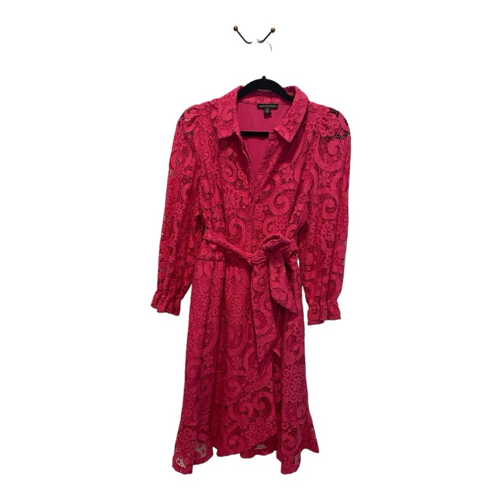 Pink faux wrap dress